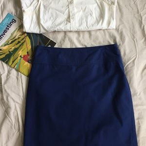 Navy blue thick cotton pencil skirt